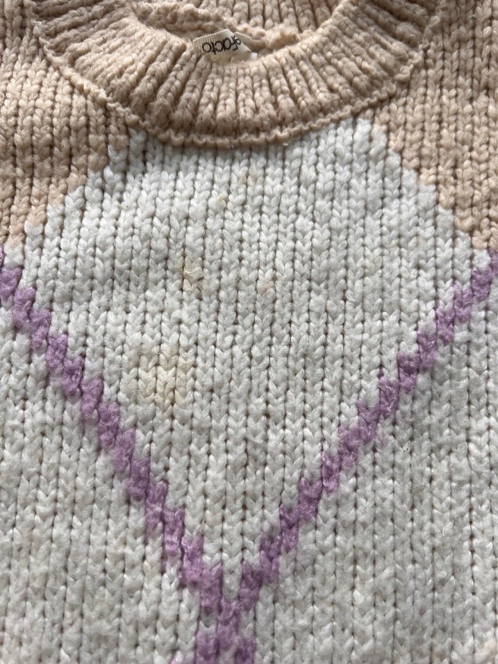 Bej Örgü Bohem çocuk kazak - Görsel 3