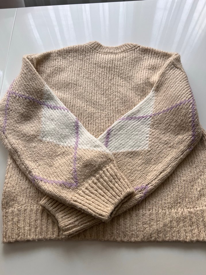 Bej Örgü Bohem çocuk kazak - Görsel 4