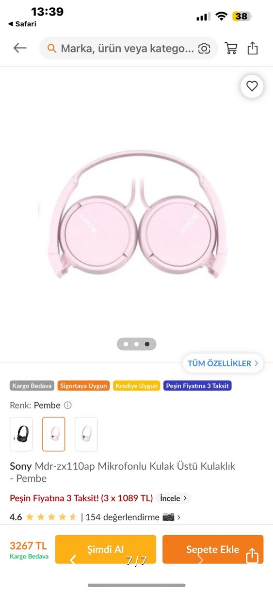 Pastel Pembe Kulaklık - Görsel 5