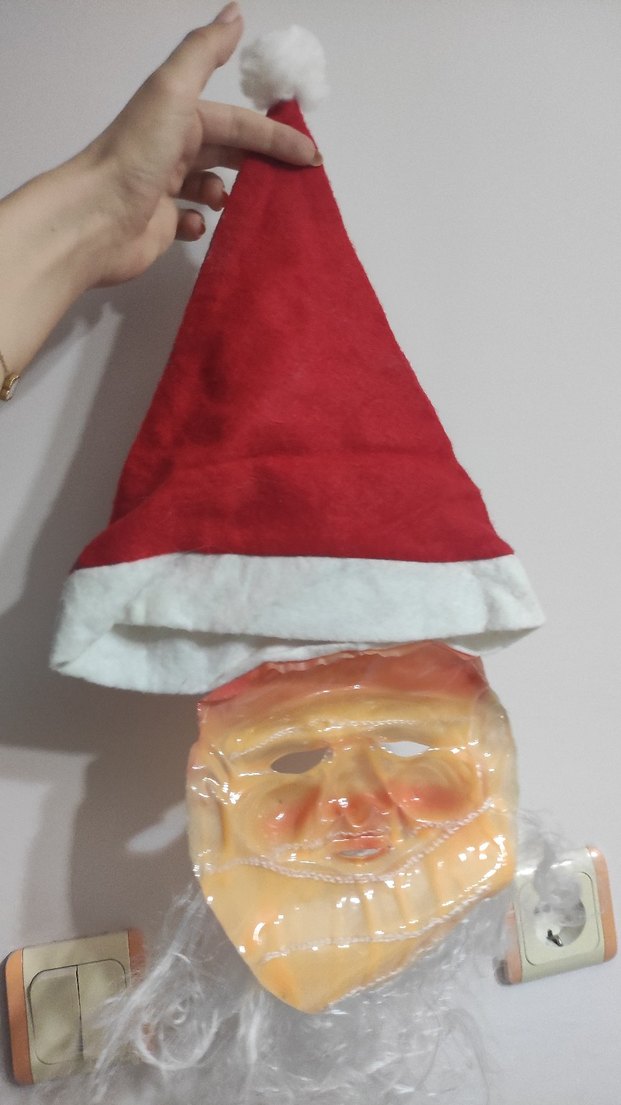 Noel Baba Maskesi Sakallı ve Şapkalı - Görsel 3