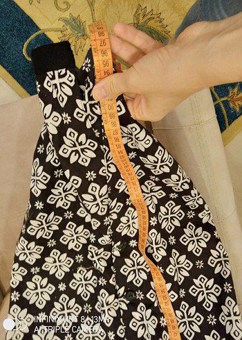 l Beden Uzun Kollu Siyah Desenli Triko Tunik