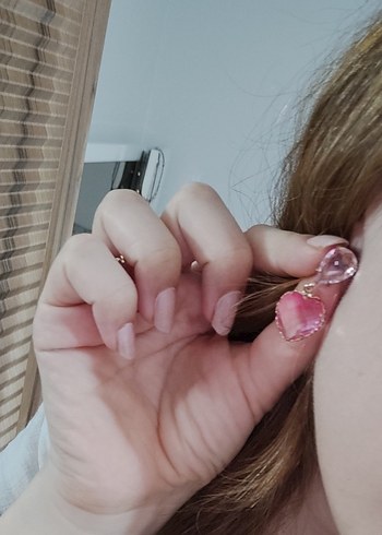 Beden pembe Renk Pembe Payetli Kadın küpe