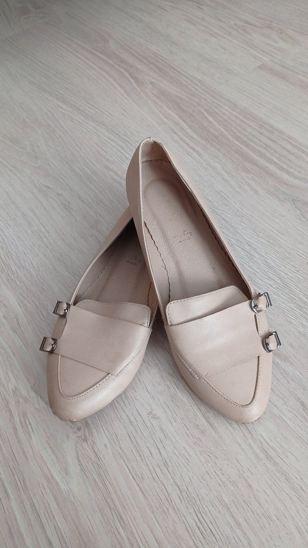 Bej Tokalı Kadın Babet Ayakkabı - Görsel 2