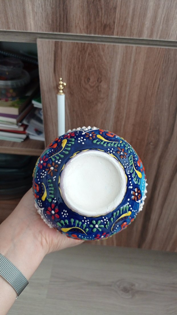 Renkli Turkuaz Seramik Vazo - Görsel 3