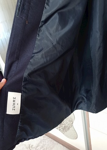 Zühre Nakışlı Lacivert Kadın Uzun Kaban - Görsel 3