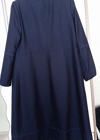 Zühre Nakışlı Lacivert Kadın Uzun Kaban - Görsel 4