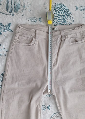 Beyaz Kadın Keten Jean Pantolon - Görsel 6