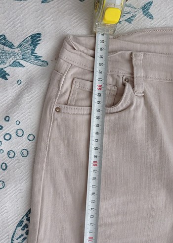 Beyaz Kadın Keten Jean Pantolon - Görsel 5