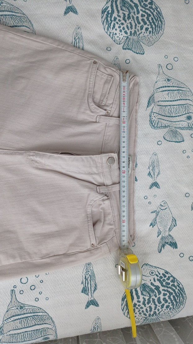 Beyaz Kadın Keten Jean Pantolon - Görsel 4