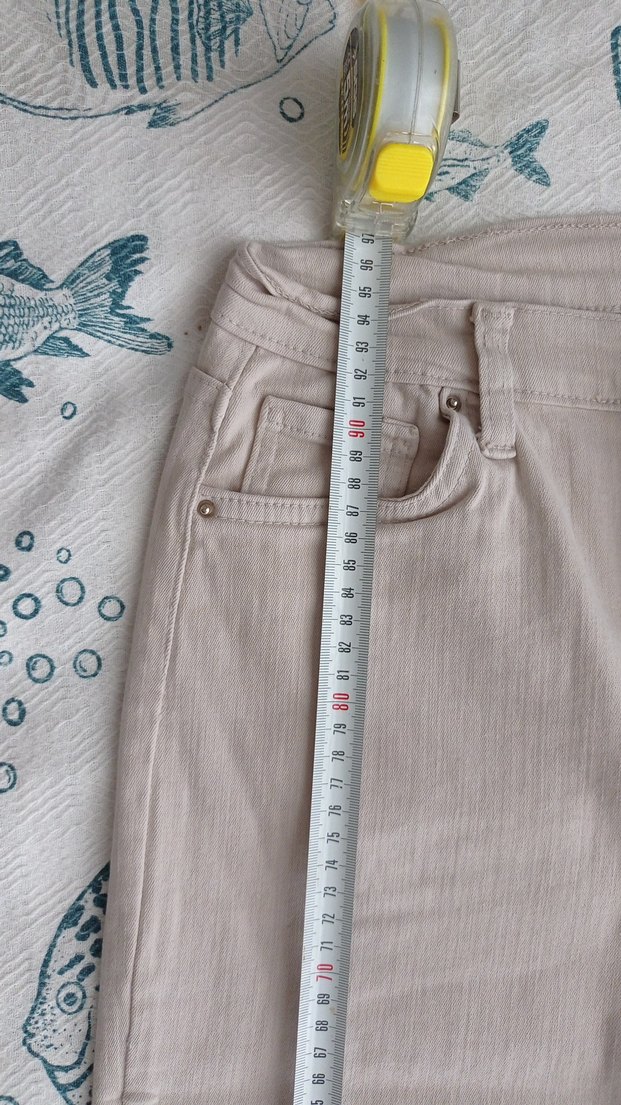 Beyaz Kadın Keten Jean Pantolon - Görsel 5