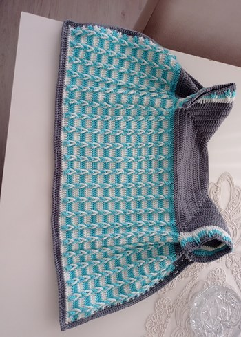 Çocuk Gri Triko Bohem Kolsuz Hırka - Görsel 3