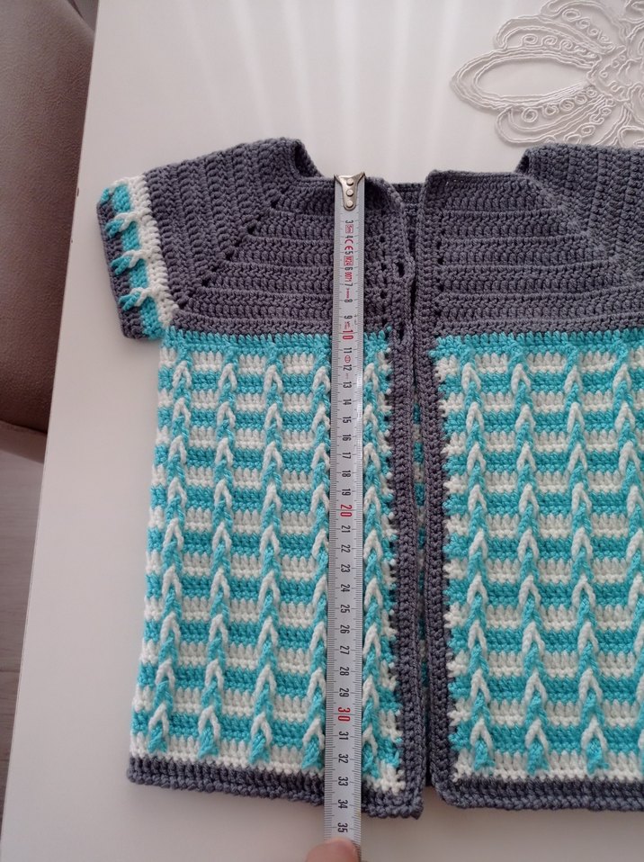 Çocuk Gri Triko Bohem Kolsuz Hırka - Görsel 5