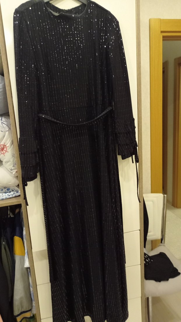 Payet detaylı abiye elbise - Görsel 3