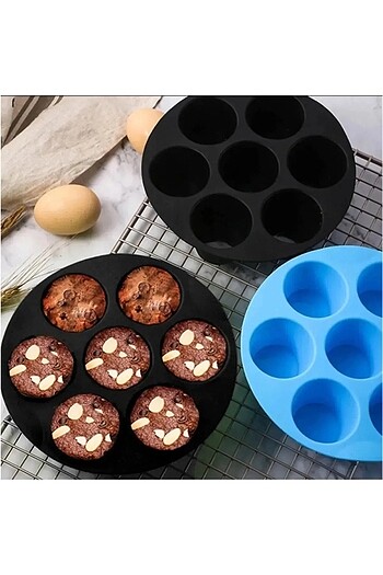 Diğer Airfryer Silikon Muffin Kek Kalıbı 7 Gözlü Hava Fritözü Kek Ve Ç