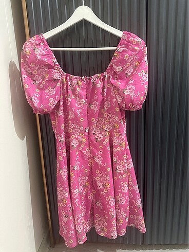 s Beden pembe Renk Günlük Pembe Mini Elbise