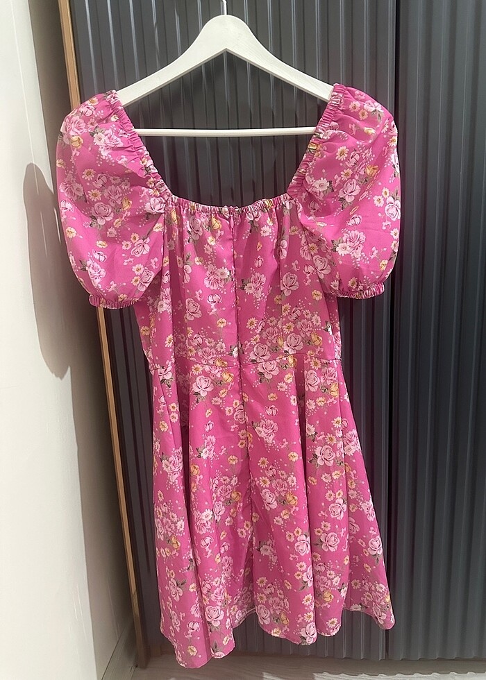 Günlük Pembe Mini Elbise - Görsel 4