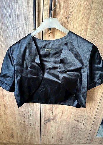 Siyah Saten Bolero - Görsel 2