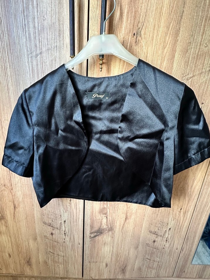 Siyah Saten Bolero - Görsel 2