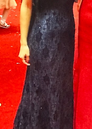 Lacivert Straplez Payetli Balık Uzun Abiye Elbise - Görsel 2