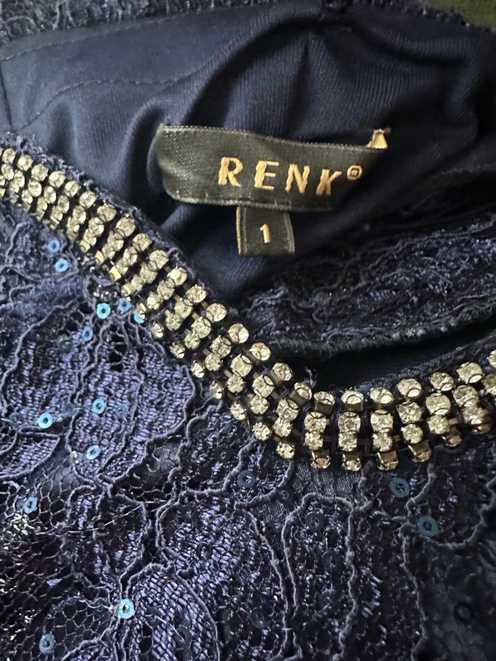 Lacivert Straplez Payetli Balık Uzun Abiye Elbise - Görsel 4