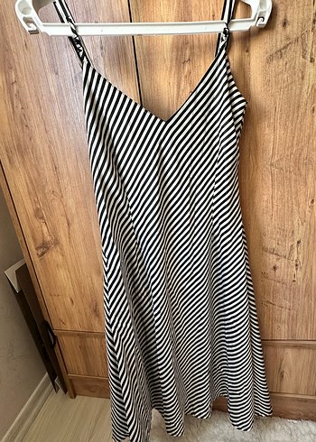 Çizgili Midi Kadın Elbise - Görsel 2