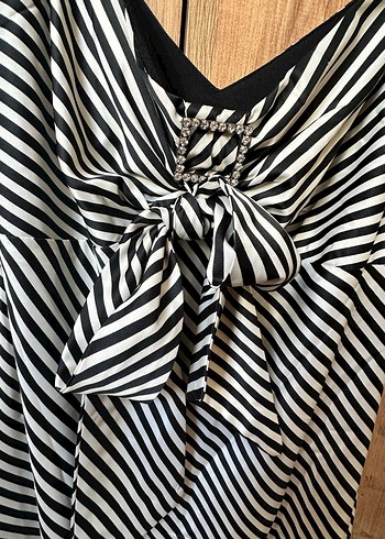 Çizgili Midi Kadın Elbise - Görsel 3