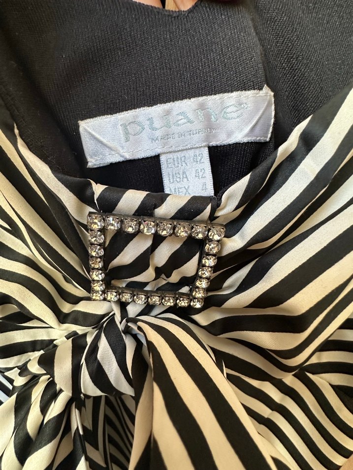 Çizgili Midi Kadın Elbise - Görsel 4