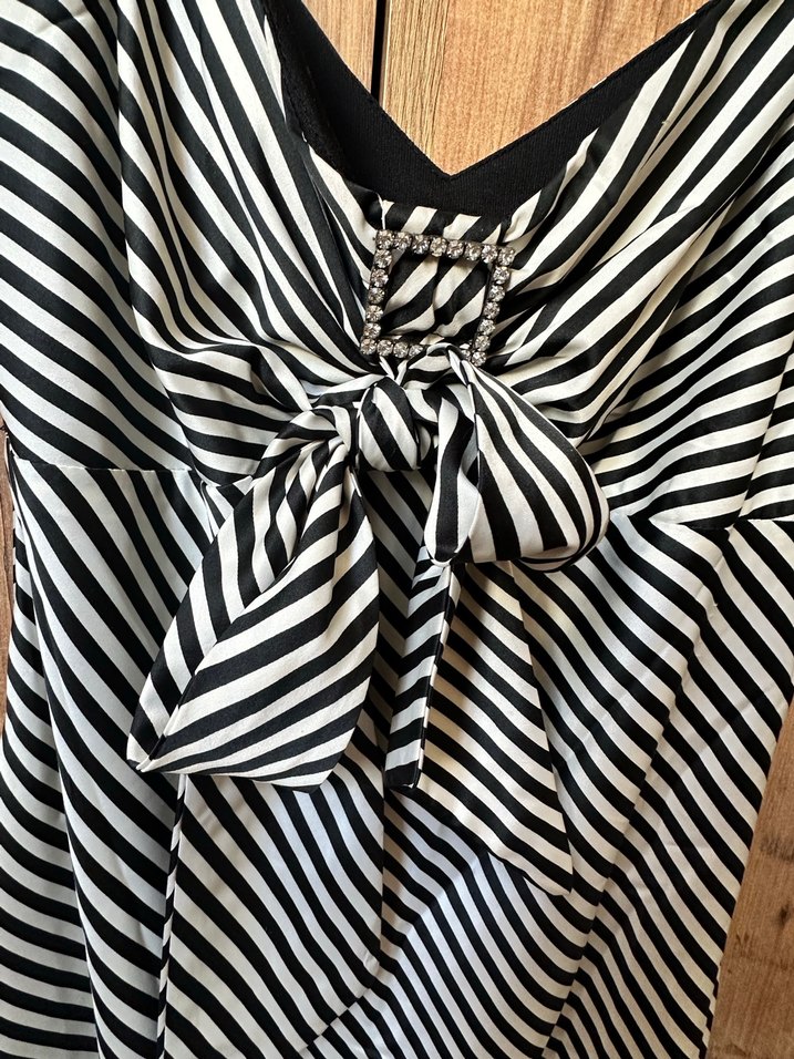 Çizgili Midi Kadın Elbise - Görsel 3