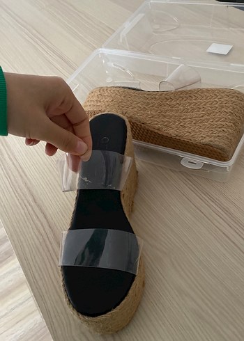 Bej Kadın Dolgu Topuk Espadril Sandalet - Görsel 2