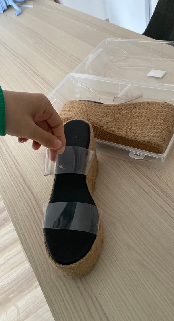 Bej Kadın Dolgu Topuk Espadril Sandalet - Görsel 2