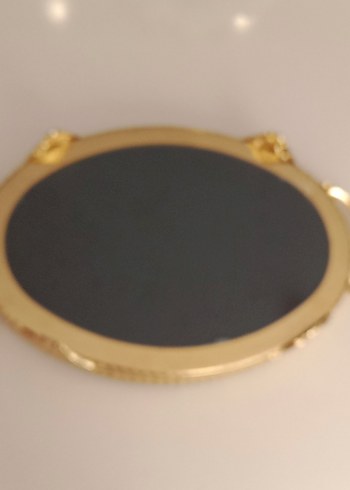 Parlak Altın Renk Oval Aynalı sunum tepsisi - Görsel 5