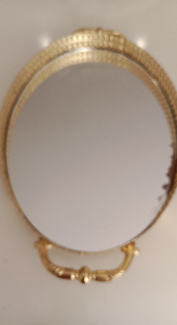 Parlak Altın Renk Oval Aynalı sunum tepsisi - Görsel 3