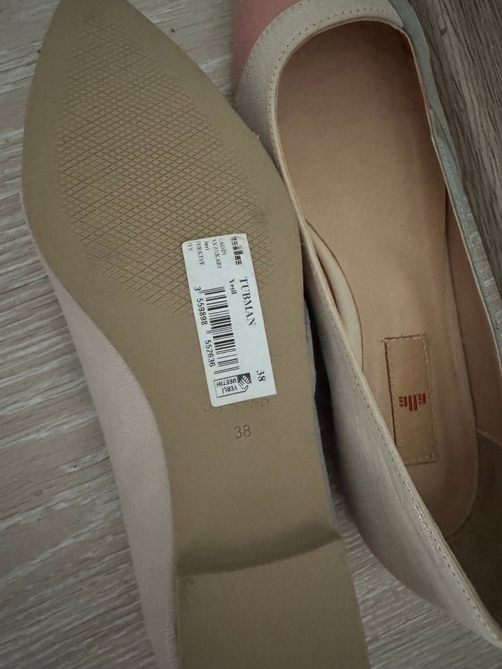 Bej Süet Kadın Dolgu Topuklu Babet - Görsel 4