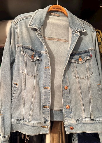 Düğmeli Kadın Mavi Denim Ceket LTB