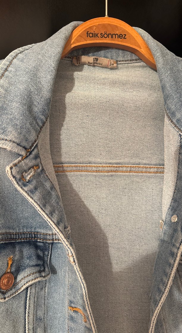 Düğmeli Kadın Mavi Denim Ceket LTB - Görsel 2