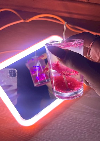 Renkli Pembe Jel Mum - Görsel 2