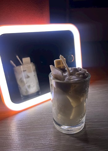 İce karamel latte  kokulu Mum ve Cam Mumluk - Görsel 2