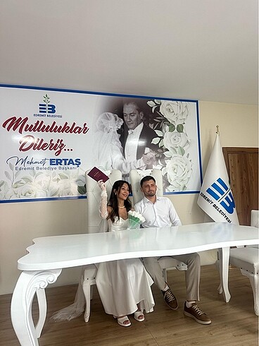 36 Beden beyaz Renk İsteme/nikah elbisesi
