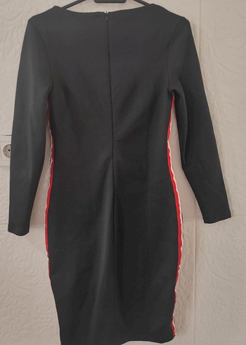 Siyah Şeritli Elbise  Spor Şık Model - Görsel 2