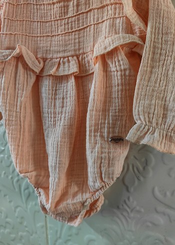 Pudra Rengi Müslin Kız Bebek Tulum  Şık & Rahat - Görsel 2