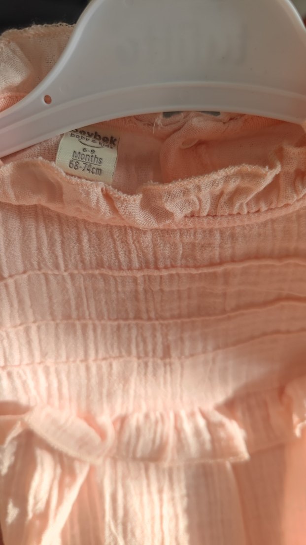 Pudra Rengi Müslin Kız Bebek Tulum  Şık & Rahat - Görsel 4