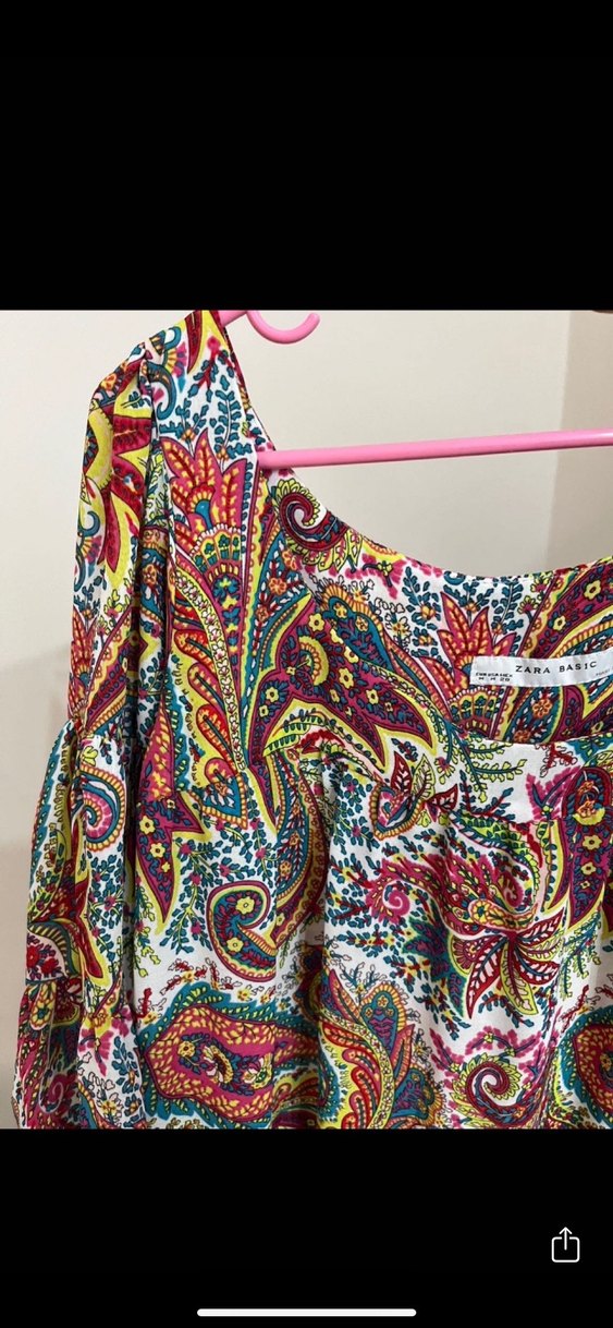 Renkli Bohem Kısa Kollu elbise - Görsel 2