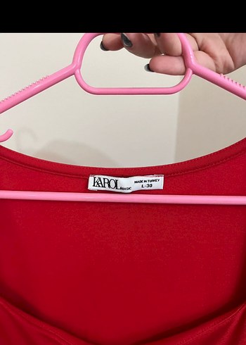 Kısa Kollu Kırmızı Drapeli elbise - Görsel 3