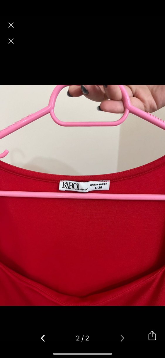 Kısa Kollu Kırmızı Drapeli elbise - Görsel 3