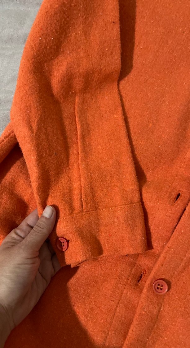 Düğmeli turuncu Kışlık  Gömlek - Görsel 3