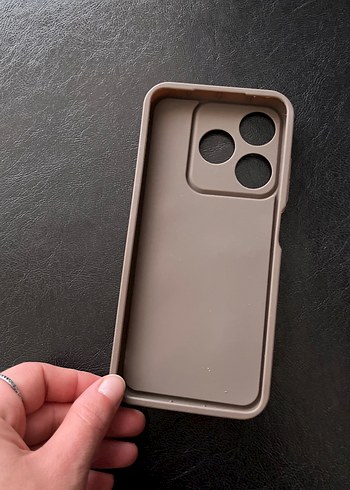 Düğmeli Bej Telefon Kılıfı tekno spark 10 tl kılıfı - Görsel 3