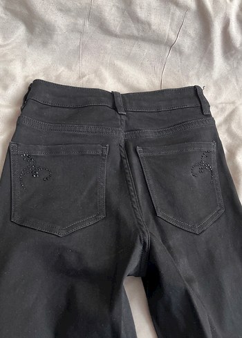 Kadın Siyah  Fit Denim Pantolon 34 36 beden uyumlu. - Görsel 3