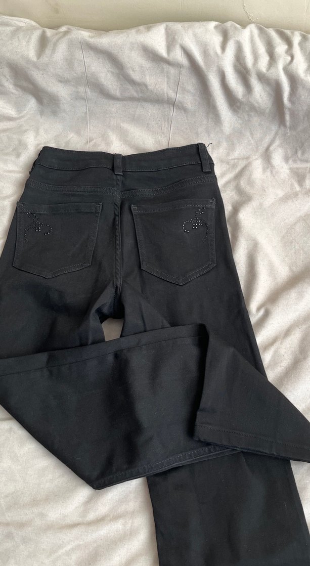 Kadın Siyah  Fit Denim Pantolon 34 36 beden uyumlu. - Görsel 4