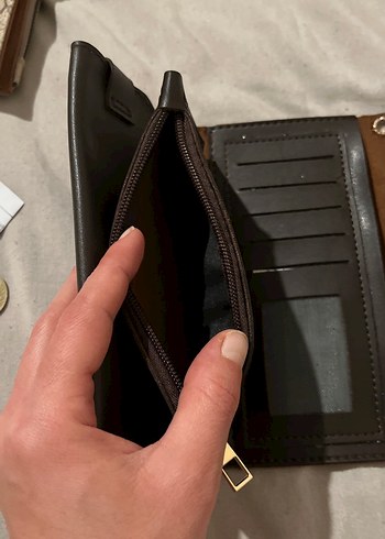 Kahverengi Deri Fermuarlı Kadın Cüzdanı - Görsel 4