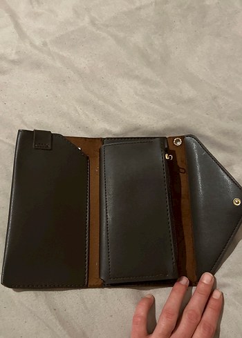 Kahverengi Deri Fermuarlı Kadın Cüzdanı - Görsel 2